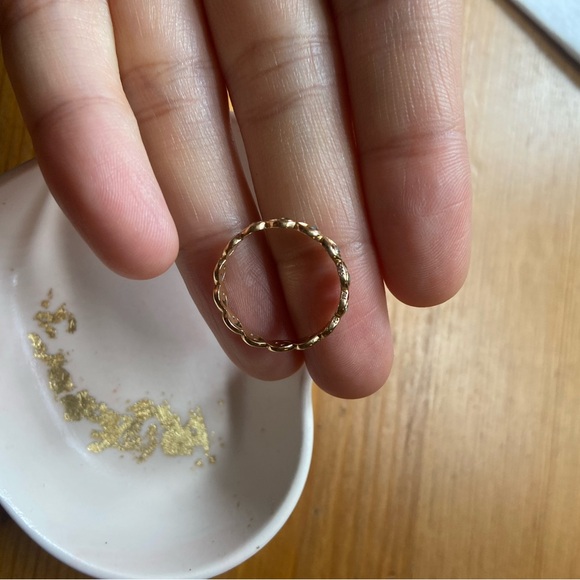 Pandora 14k solid gold ring with blue topaz size 52 (retired Australia exclusive - Picture 4 of 4